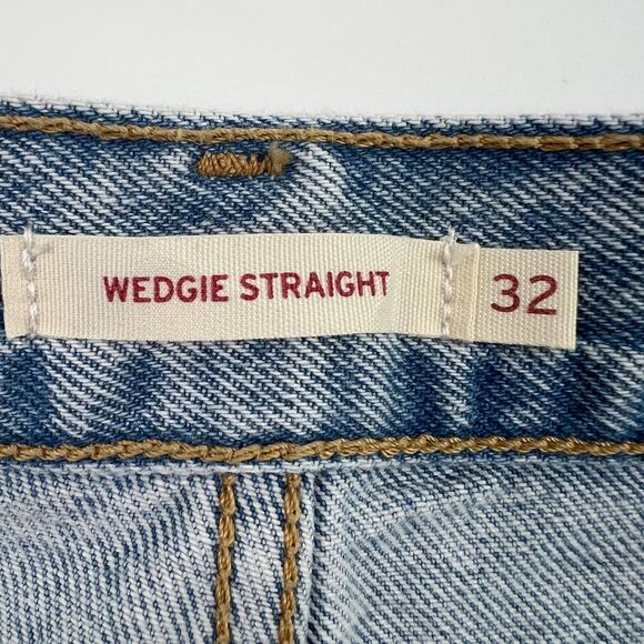 Levi's Women Wedgie Straight Fit High Rise Button Fly Jeans 32x28 Blue NWT - Picture 8 of 16